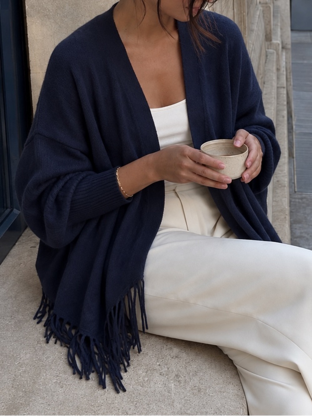 Lilly Pulitzer Colina Cardigan in True Navy Fringe